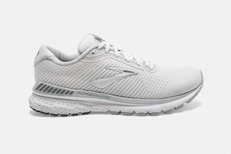 Brooks Women's Adrenaline GTS 20 Road Running Shoes - White/Silver/Grey (GHOW62013)